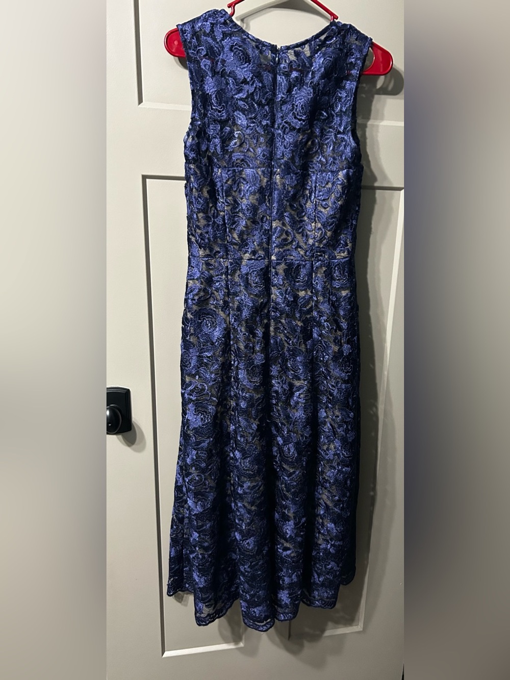 Hitherto Adela Navy nude Lace Dress A line midi tea length Anthropologie BHLDN